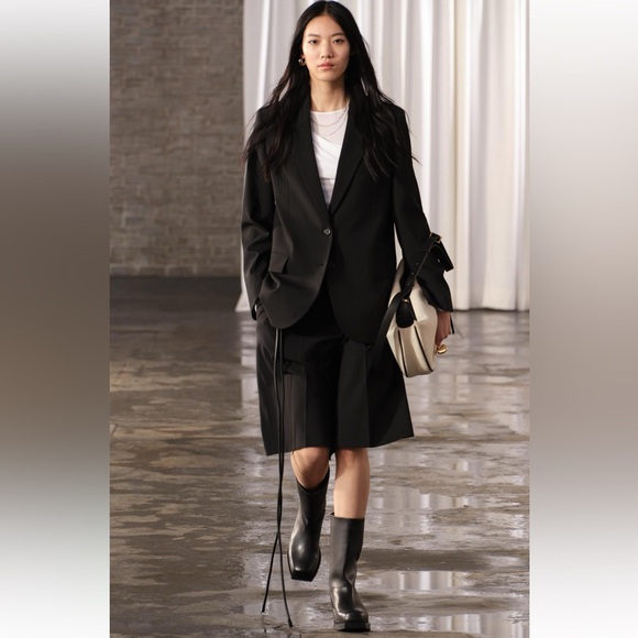 Zara Oversized Wool Blend Jacket Blazer Coat ZW Collection Black size XS NWT - Picture 5 of 16